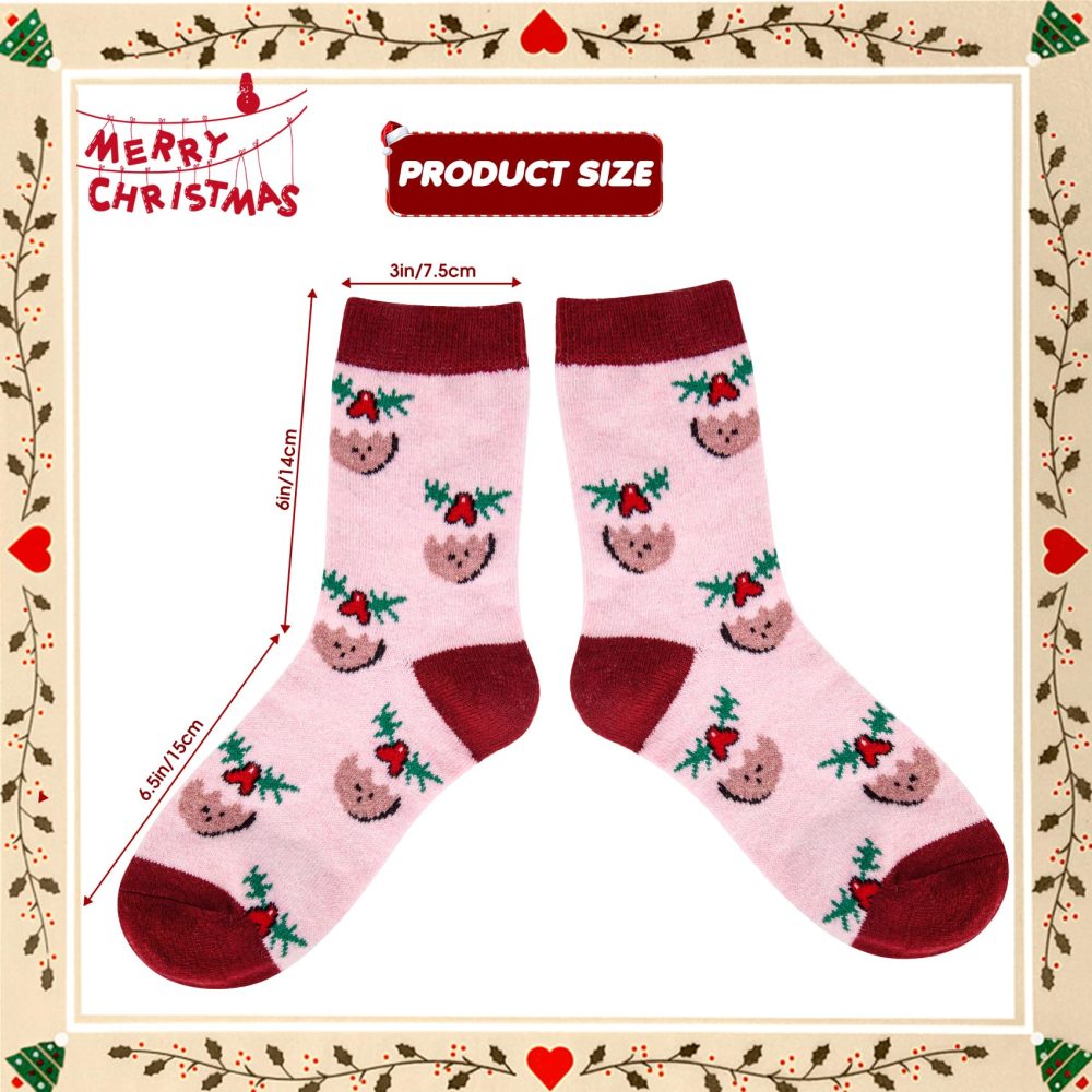 5 Pairs Women's Thermal Christmas Socks for Winter, Soft Knitted Wool Socks, Birthday Christmas for Women - Image 6