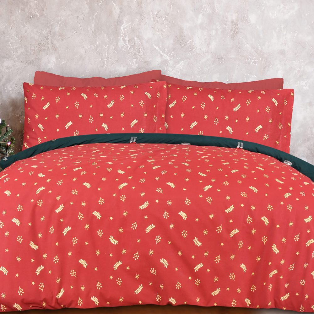 Sleepdown Xmas Nutcracker Green Wine Festive Reversible Duvet Cover Quilt Bedding Set with Pillowcases Soft Easy Care Bed Linen - Double (200cm x 200cm), 5056557512638 - Image 8