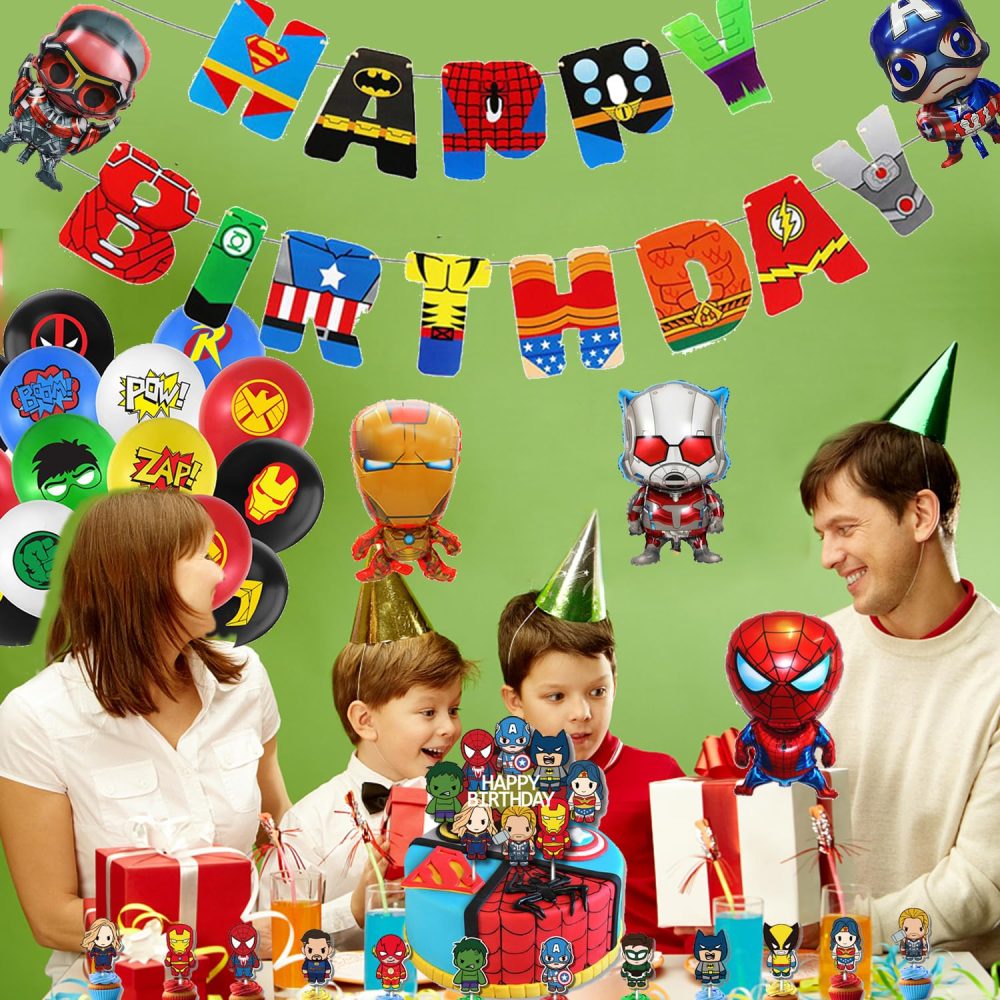 Superhero Balloons Marve‘l Cake topper Party Avenger Party Balloons Decorations Happy Birthday Party for Boys Birthday Party Decoration - Image 3