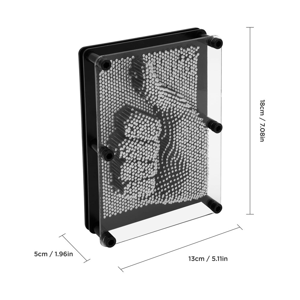 Global Gizmos 50350 Metal Pin Art Impression Toy/Ideal for Home and Office/Novelty Fun Gift / 3D Fun Desktop Sculpture Gadget/Classic Retro Game / 18cm x 13cm - Image 4