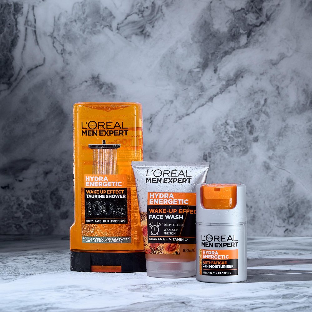 L'Oreal Men Expert Gift Set, Hydra Energetic Alive and Kicking: Shower Gel, Moisturiser and Face Wash - Image 2