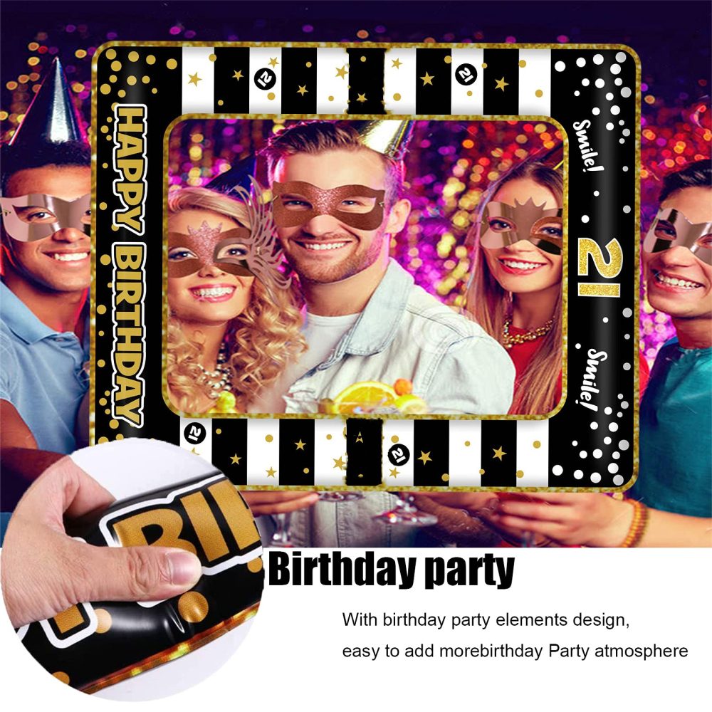 21st Birthday Photo Booth Props,Black Gold Inflatable Selfie Frame Picture Frame,Giant Inflatable Party Photo Booth Frame for Girls Boys 21st Birthday Party Decorations Supplies, Girls Boys Favor Gift - Image 4