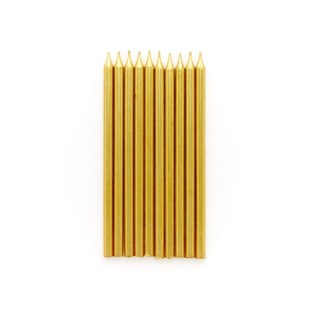 Amscan 9911568 Tall Candle Metallic Gold - 10 Pack - Image 4