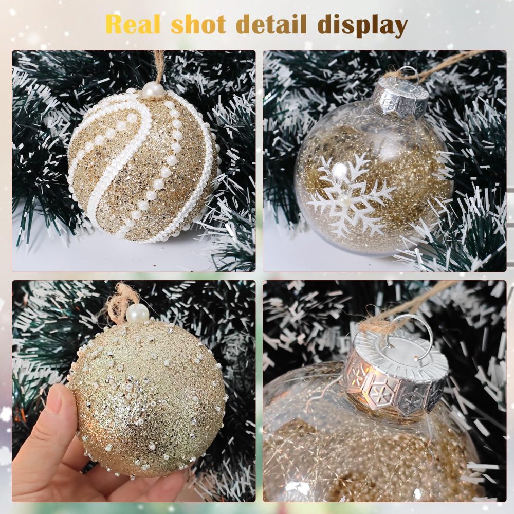 Christmas baubles-9PCS 8cm Christmas ball, champagne Christmas ornament, for Christmas tree decorations - Image 5