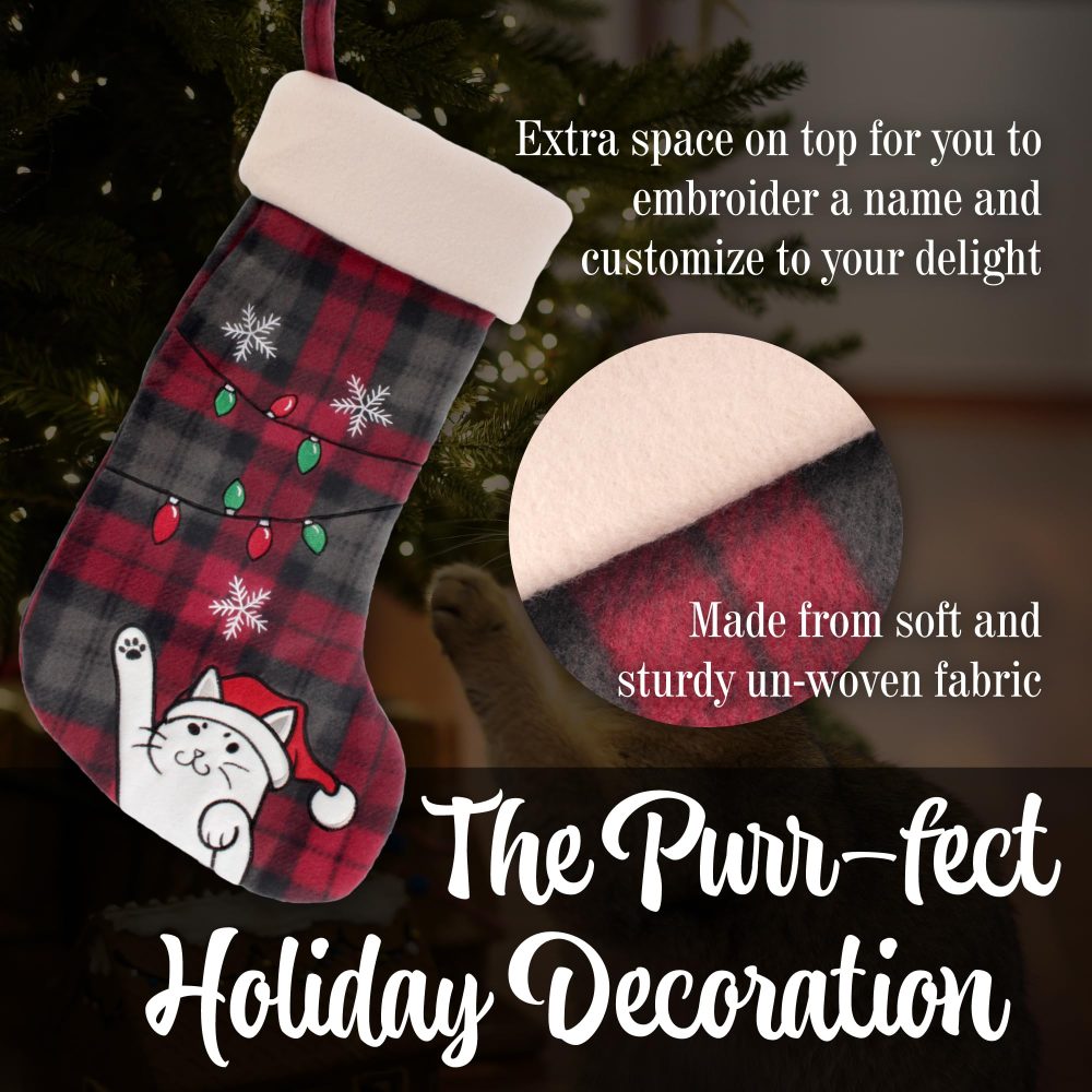 BambooMN 1 Pc Set 18" Classic Hand Embroidered Sequined Cute Animal Christmas Stocking, 02 Penguin - Image 6