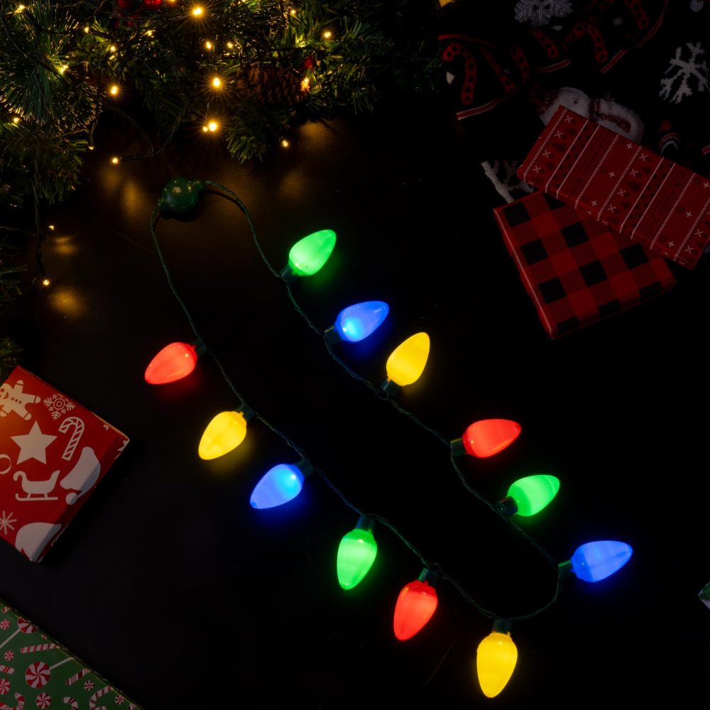 JOYIN 3 Pack Christmas LED Light Up Bulb Necklace Christmas Holiday Accessories Party Favors 12 LED Bulbs - Image 4