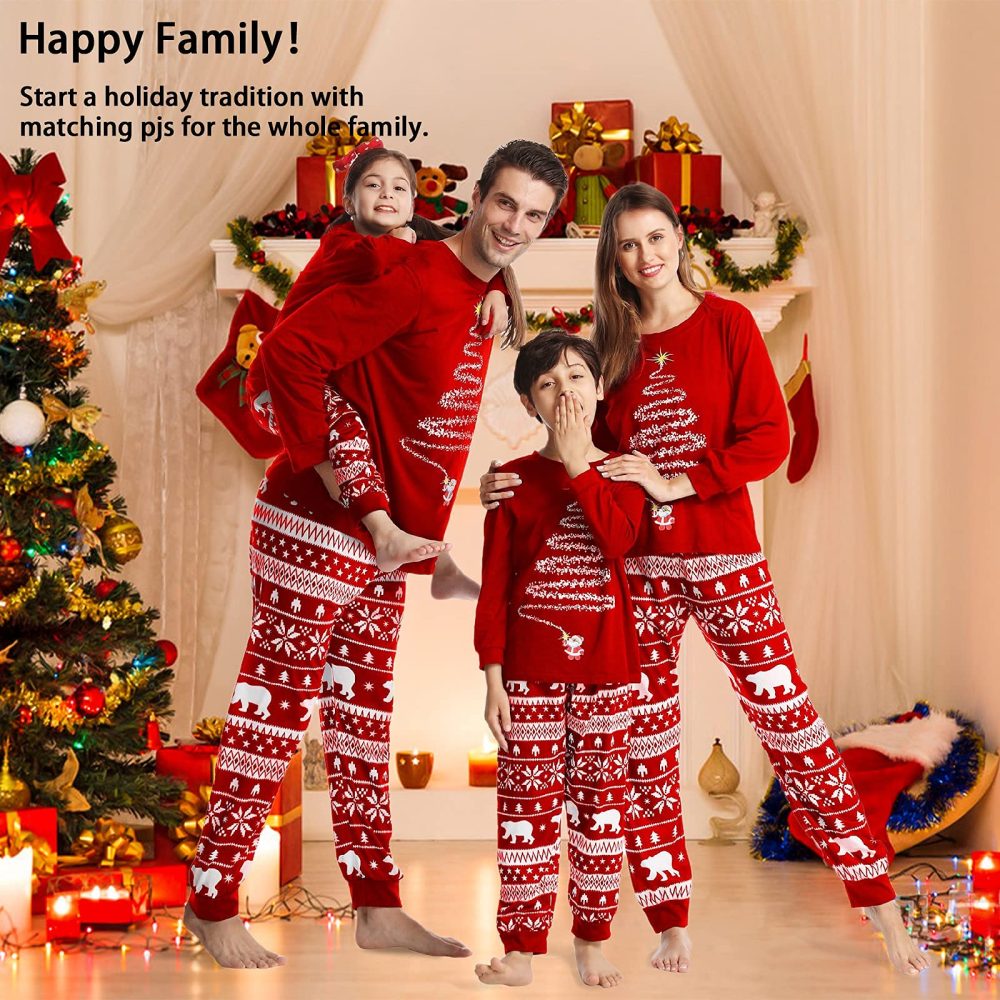 Oriental eLife Matching Christmas Pjs For Family,Elf Pyjamas Christmas,Matching Family Christmas Pyjamas Set,Xmas Elf Printed Sleepwear - Image 5