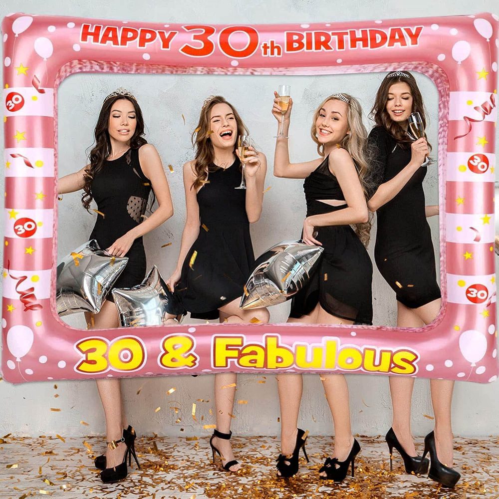 30th Birthday Photo Booth Props,Rose Gold Inflatable Selfie Frame Picture Frame,Giant Inflatable Party Photo Booth Frame 30th Birthday Decorations for Girls Party Decor Supplies Womens Favor Gift - Image 4