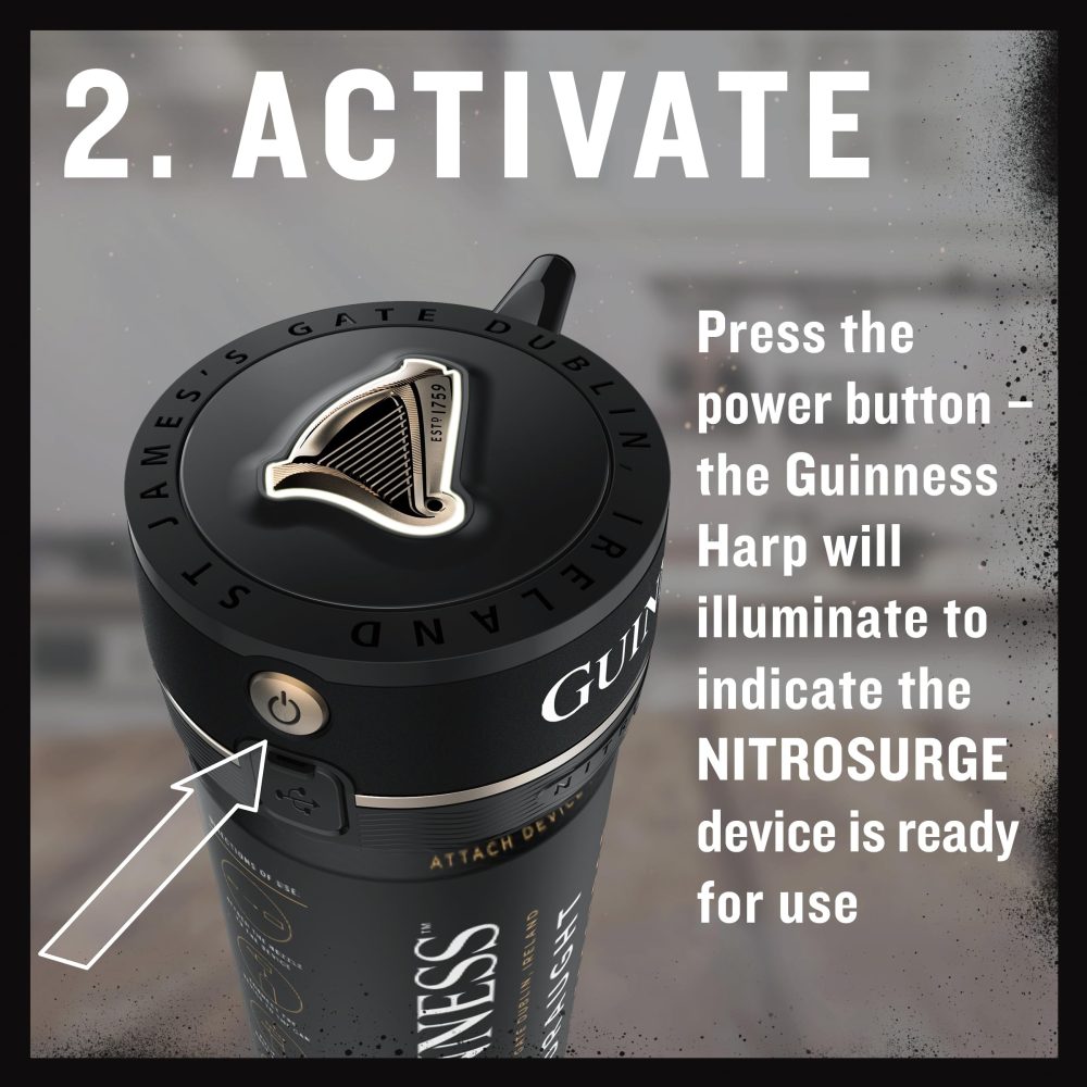 Guinness Draught Nitrosurge Device, Stout Beer, Perfect Pub Pour at Home, Rich Smooth Head & Sweetness of Malt Balanced with Hops, Cans Sold Separately, Device Only - Image 3
