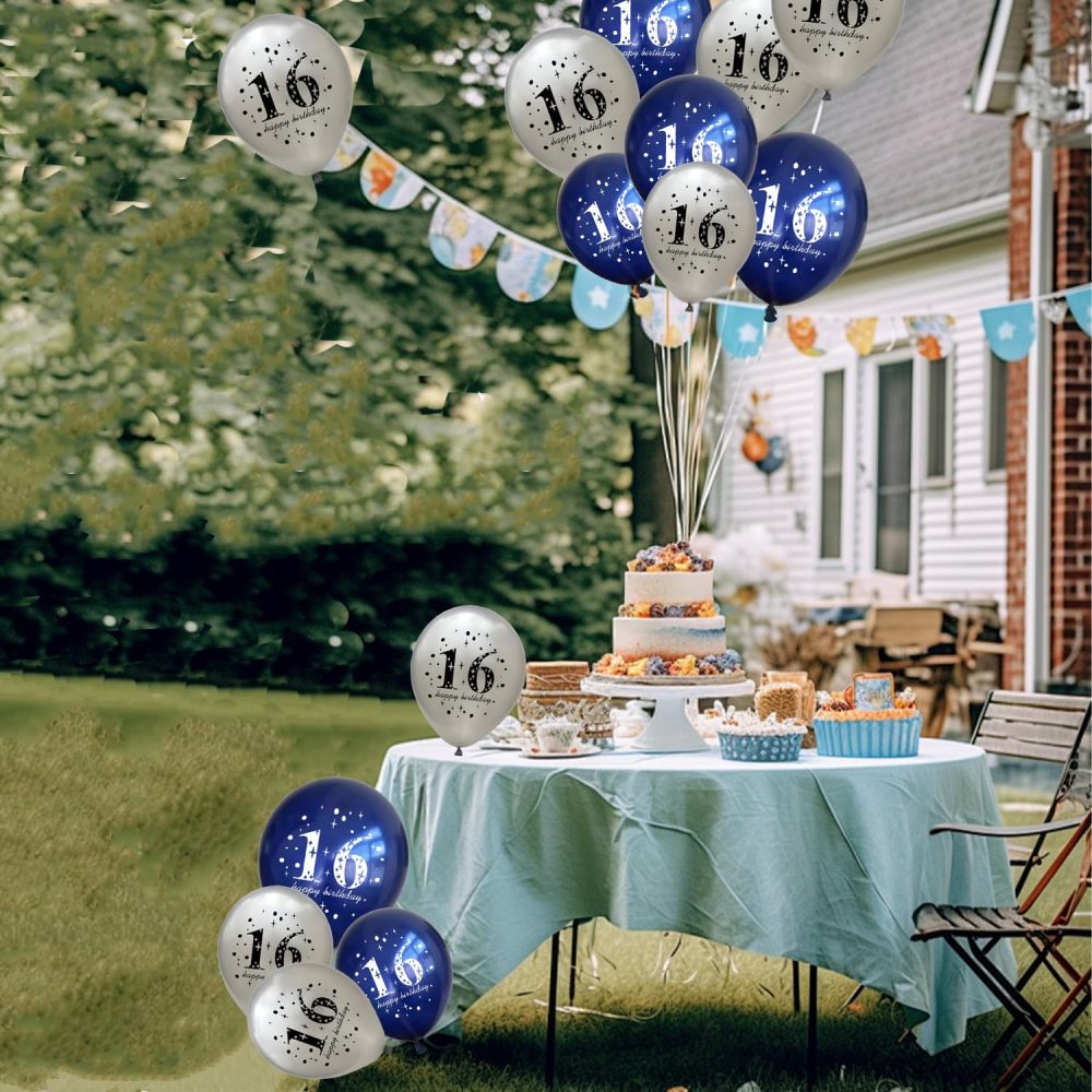 8 Pieces happy birthday balloons, 12 inch latex balloons, 21th birthday men and women 21th anniversary balloons, without ribbons, party balloon decorations for birthdays (Number 21) - Image 5