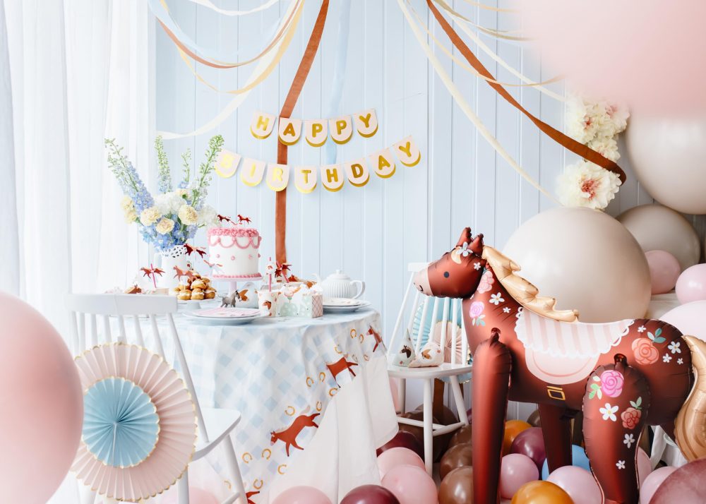 Foil Balloon Horse 101 x 105 cm - XXL Balloon for Helium or Air - Balloon for Children's Birthday Girls Birthday - Animal Foil Balloon Animal Balloon - Birthday Decoration & Party Decoration - Brown - Image 2