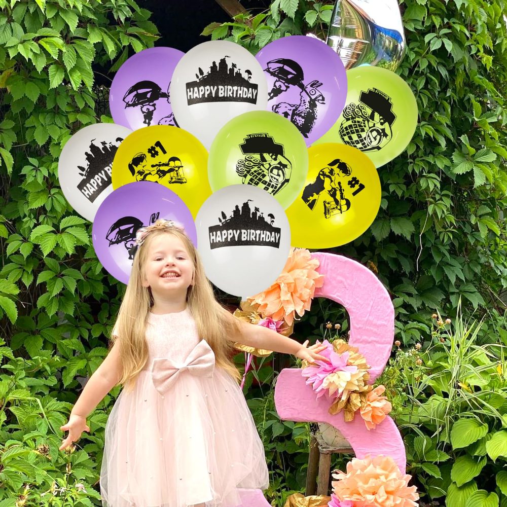Fortnit Birthday Decorations,48pcs Fortnit Balloons,Gaming Party Decorations,Fortnit Latex Birthday Party Balloons for Kids Birthday Baby Shower Fortnit Theme Party Supplies - Image 4