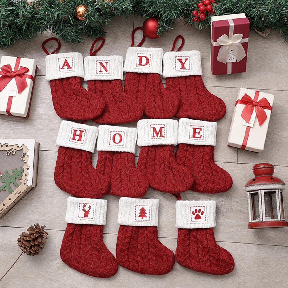 HOME'S FRIEND Monogram Christmas Stockings with Letters, Alphabet Decorations Stockings, Classic Personalized Stocking Decorations for Christmas Holiday Xmas Gift (A) - Image 5