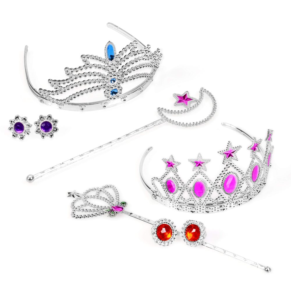 Nunki Toy Jewelry Toy,72 Pieces Princess Pretend Jewelry Toy Playset,Assorted Jewelry Dress Up Costume Toy Rings,Crowns,Wands Toys for Girls Princess Party Favors - Image 4