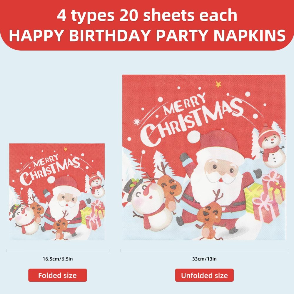 Yiran 20pcs Christmas Party Napkins,33x33CM Gold Christmas Tree Napkins, Cocktail Napkins Dinner Napkins Soft Paper Serviettes Napkins Disposable Party Tableware for Christmas Eva Party Decorations - Image 6
