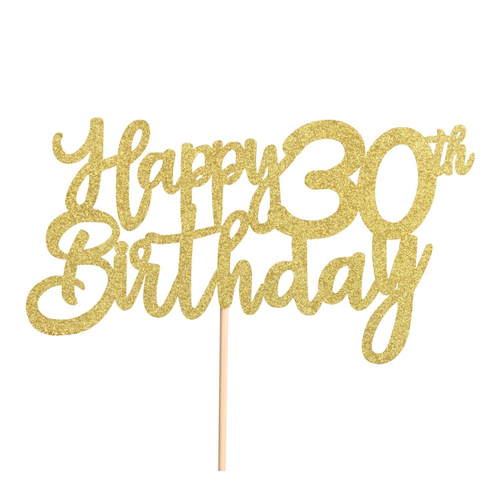 3 Pieces Happy 30th Birthday Cake Toppers Gold Glitter 30 Cupcake Toppers Happy 30 Birthday Cake Decorations for 30th Cheers to 30 Birthday Party Decoration Supplies - Image 6