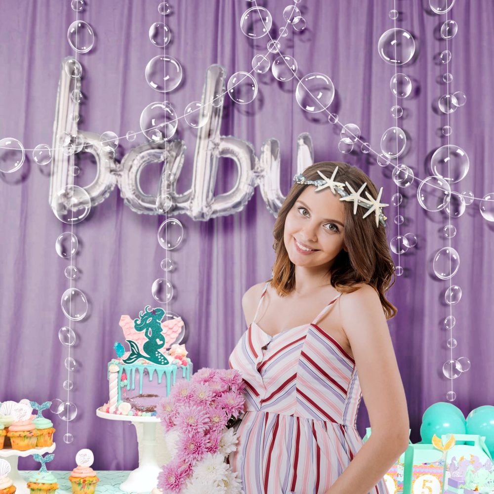 Decor365 6pcs Under the Sea White Bubble Garlands Little Mermaid Party Decorations Bubble Coutout Garland Under Water Hanging Streamer Pool Ocean Underwater Decor Kids Birthday Party Supplies - Image 6
