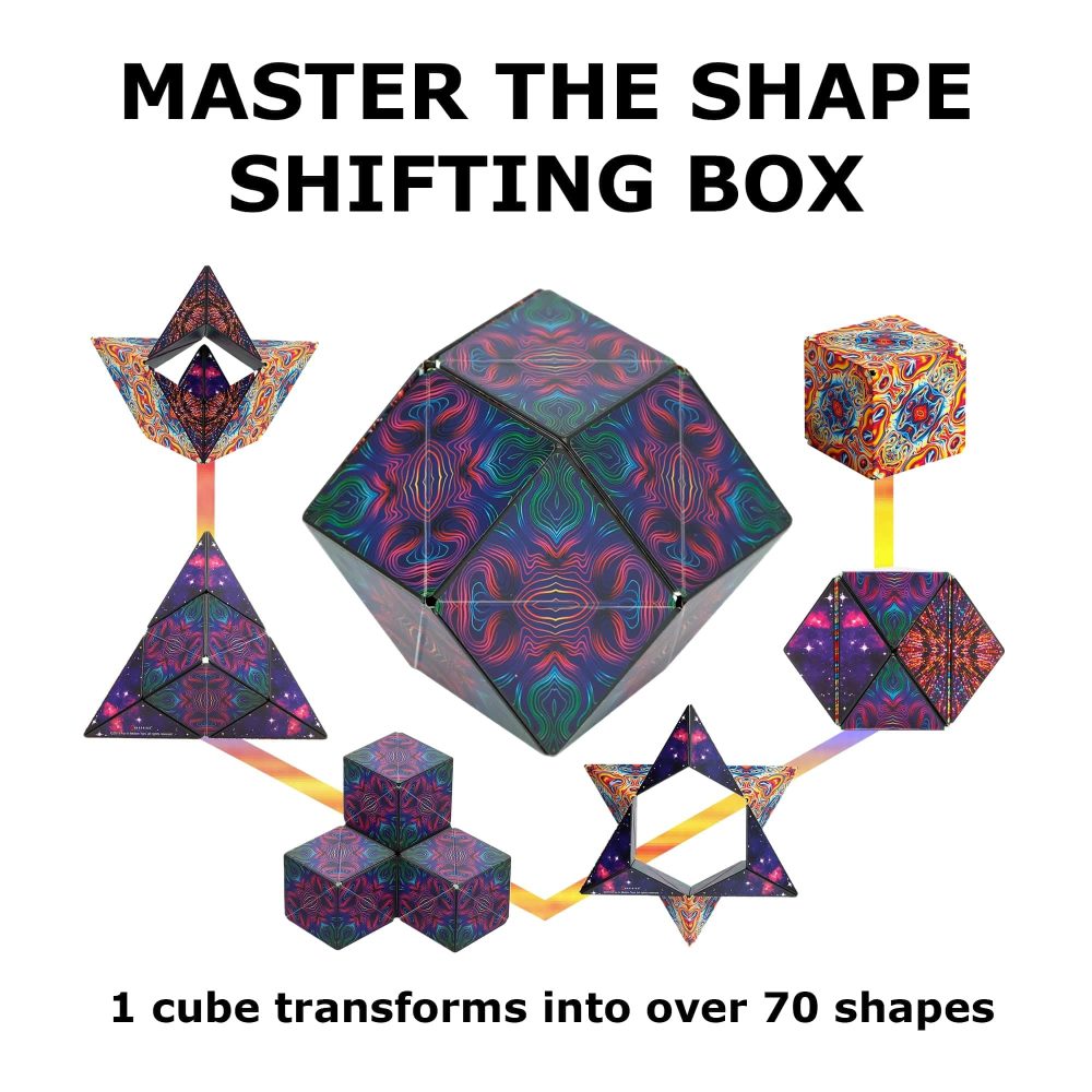 SHASHIBO Shape Shifting Box - Award-Winning, Patented Fidget Cube w/ 36 Rare Earth Magnets - Transforms Into Over 70 Shapes (Spaced Out) - Image 5