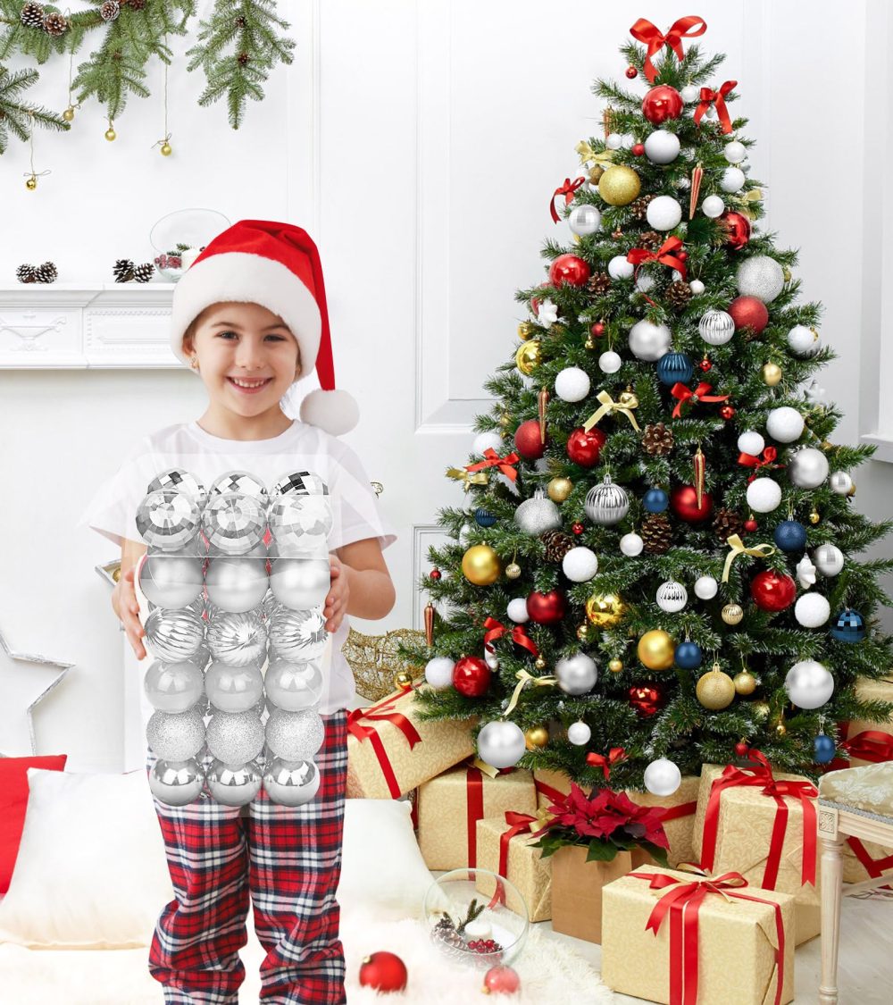 BLAZOR Christmas Baubles, 36Pcs 6CM Christmas Tree Baubles - Shatterproof Christmas Tree Decorations, Large Xmas Hanging Ball for Holiday Wedding Party Ornaments - Image 2