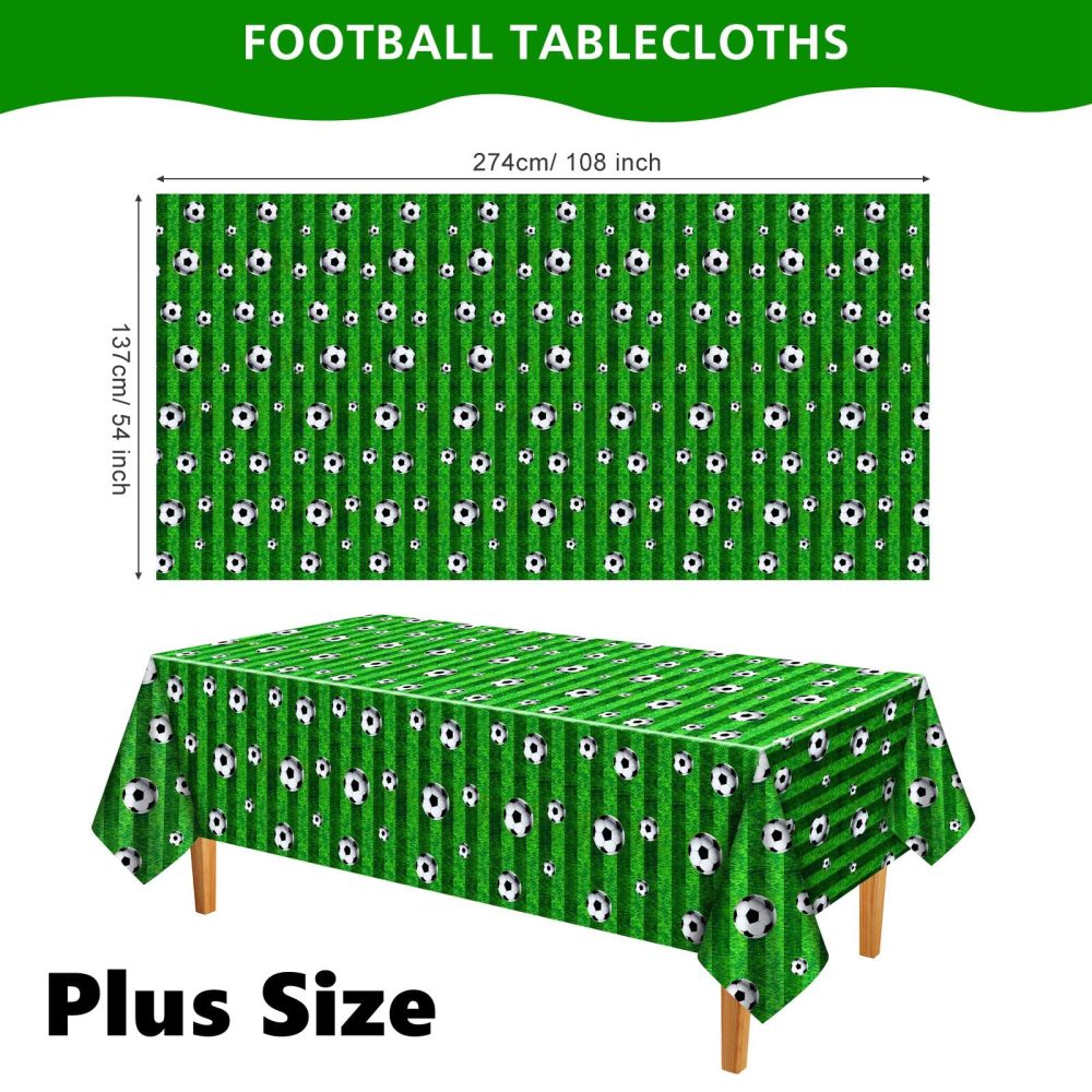 ASTARON 2 pcs Football Table Cloth 137 * 274cm, Soccer Ball Pattern Tablecloth Football Table Covers for Football Events Football Party Decorations for Boys Birthday Soccer Party Supplies - Image 7
