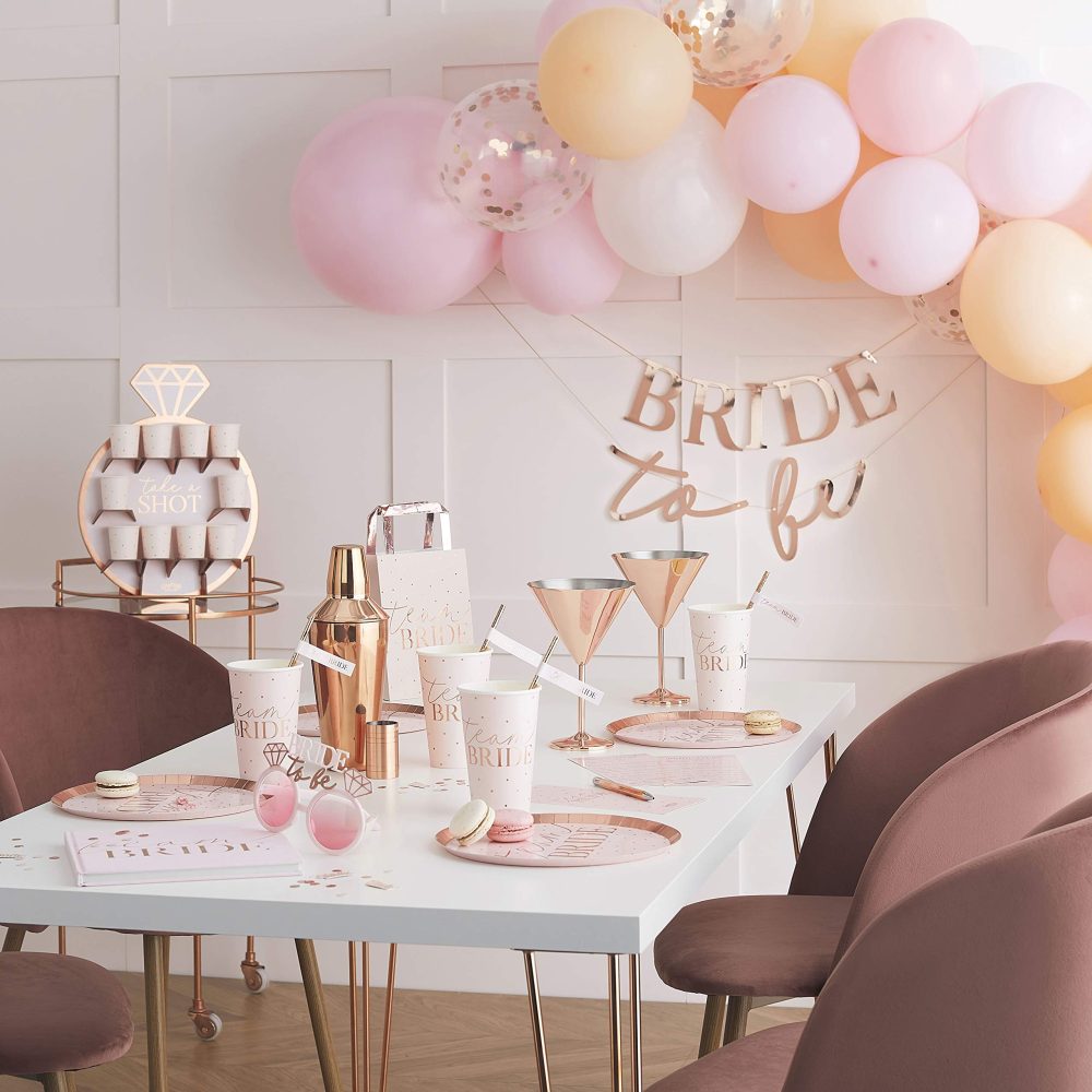 Ginger Ray Hen Party Rose Gold Foiled Pink Napkins Wedding 16 Pack Wedding,16. 5 x 16. 5 centimeters - Image 2