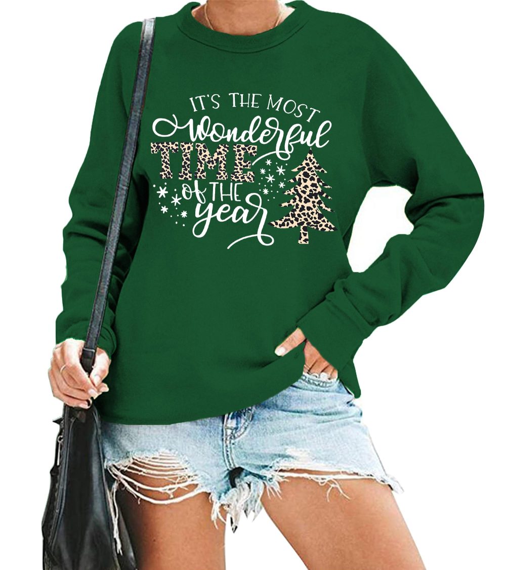hohololo Christmas Sweatshirts Women Xmas Shirt Christmas Tree Graphics Pullover Holiday Long Sleeve Tops - Image 6