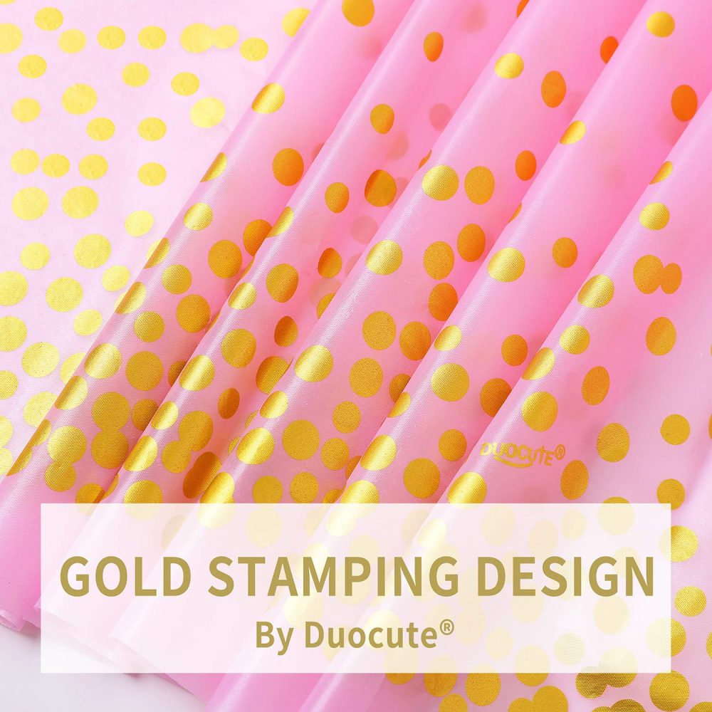 2 Pack Pink and Gold Party Tablecloth for Rectangle Table, Gold Dot Confetti Rectangular Table Cover, for Birthday Party, Bachelorette, Girl Birthday and Baby Shower, Bridal Shower, 137cm x 274cm - Image 7
