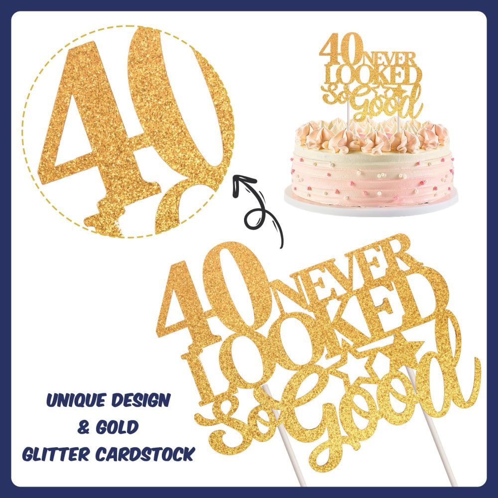 40th Birthday Decoration Men, 40th Birthday Decoration Blue Gold 40th Birthday Balloons, 40th Birthday Party Decorations for Him, Happy 40th Banner Confetti Balloons for 40 Birthday Party Supplies - Image 6