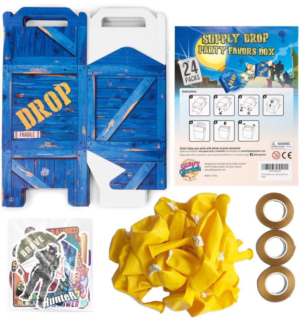 Game Party Military Supply Loot Drop Box Party Favors - 24-Pack. Party Decoration and Gift Bags, Gaming Themed Birthday Activities and Party Supplies - Image 6