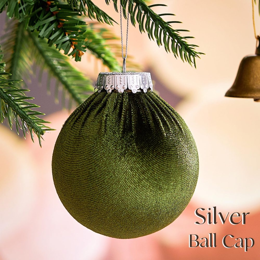 12 Pcs Christmas Velvet Balls, 80mm Christmas Ball Ornaments, Multicolor Green Brown Neutral, Christmas Tree Ornaments (S-Size) - Image 5