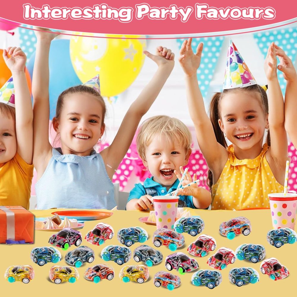 UZSUZZ 30PCS Pull Back Cars, Mini Toy Cars, Party Bag Fillers for Kids, Kids Racing Car, Mini Push and Go Car Toy, Pull Back Racing Vehicles for 2 3 4 5 Year Old Boys Racing Car Party Gifts - Image 5