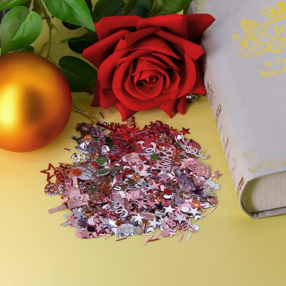 Giftota 80th Birthday Confetti (Rose Gold) 30g, 80th Anniversary Confetti, 80th Number Confetti, 80th Birthday Anniversary Confetti Decoration Wedding Party Table Decorations - Image 3