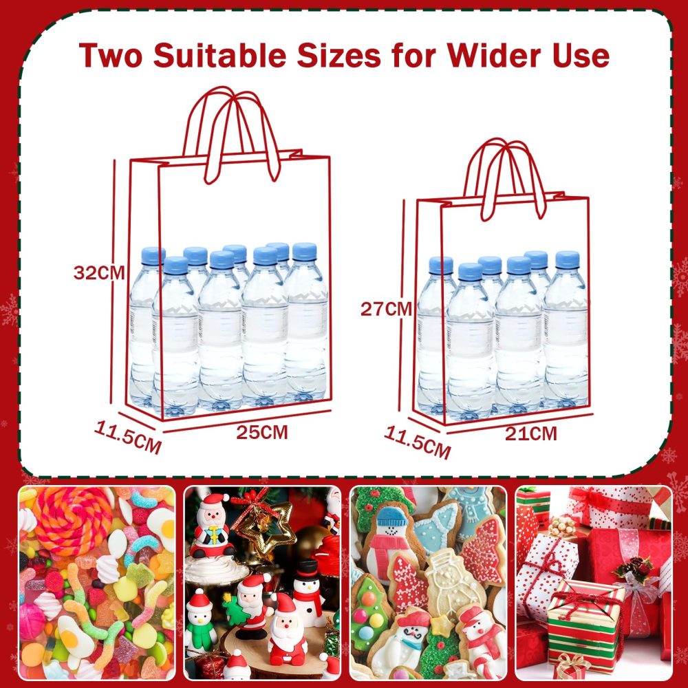 Christmas Brown Gift Bags 12 pcs,Xmas Paper Bags Multipack with Large and Small Sizes,Reusable Kraft Christmas Goody Bags with Handles for Presents,Perfect Paper Carrier Bags for Party,Sweets,Food - Image 7