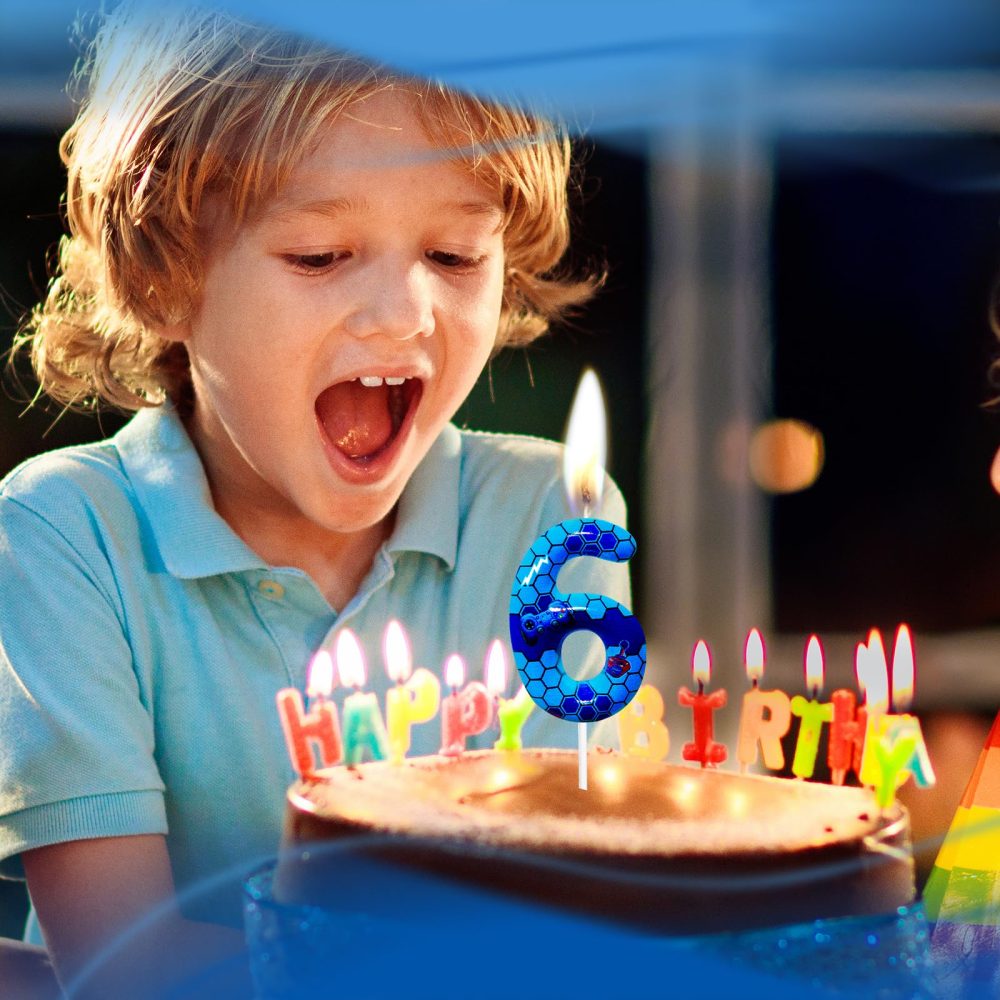 Cxryrzhe Birthday Candles Number 9 Blue Gamepad Pattern 9th Birthday Party for Baby Girl Boy Birthday Cake Topper Graduation Celebration Anniversary Game Party Decorations Game Controller Theme - Image 5