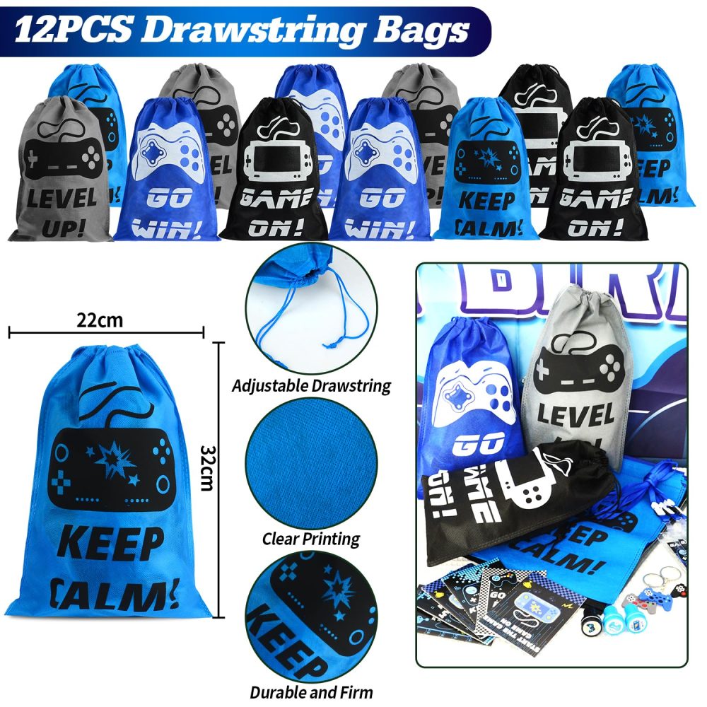 126 PCS Video Game Party Bag Fillers, Gaming Party Favours with VIP Pass Lanyards Silicone Bracelet Keychain and Stampers, Birthday Party Bags Fillers for Kids Gamer Party Supplies Goodie Bag Fillers - Image 6