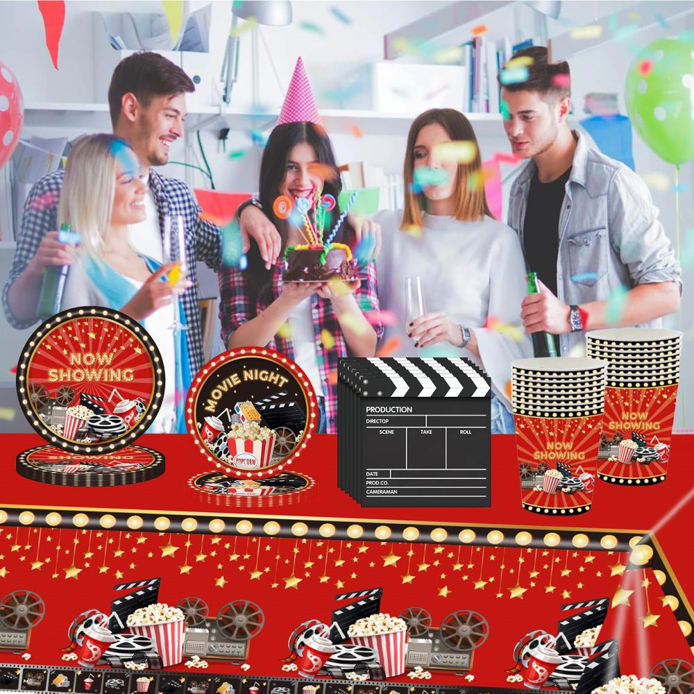 20pcs Movie Night Napkins Serviettes,Cinema Party Decorations Hollywood Movie Party Paper Napkin Movie Theater Tissue Dinner Napkins Black for Birthday Red Carpet Movie Themed Party Supplies - Image 3