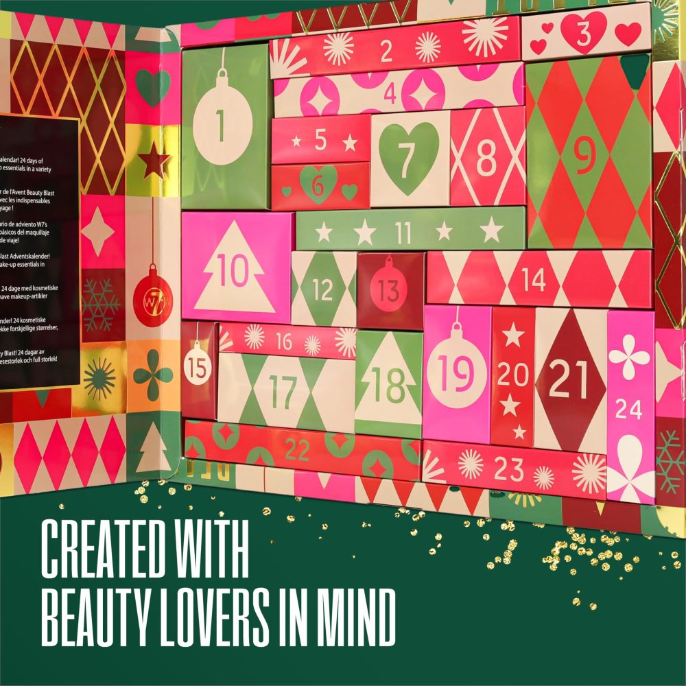 W7 Beauty Blast Advent Calendar 2024-24 Individually Boxed, Makeup & Cosmetic Surprises For Christmas - Cruelty Free, Holiday Gifting - Image 2