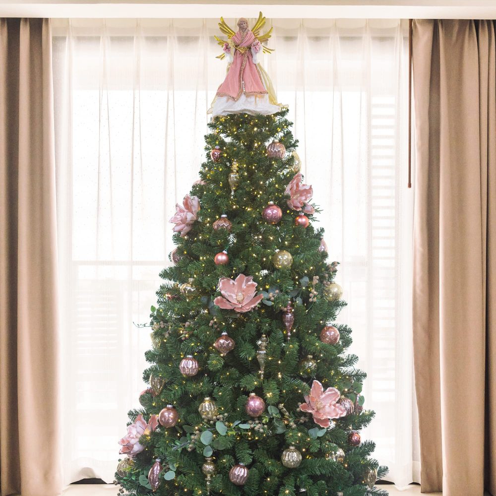 KI Store Mercury Glass Christmas Tree Ornaments Rose Gold Set of 8 80mm 120mm Hanging Christmas Baubles Finials for Christmas Tree Decoration Holiday Décor - Image 3