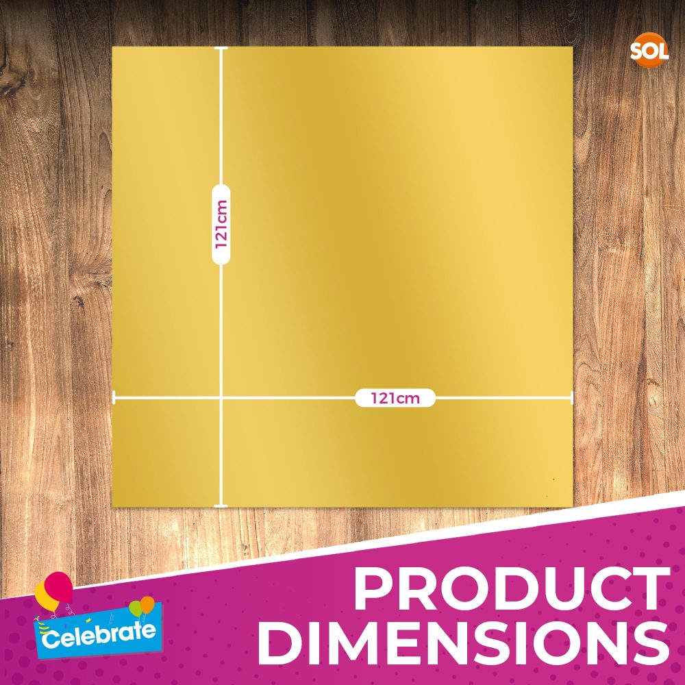 3pk Gold Table Cover | 121 x 121 cm Gold Party Table Cloth | Gold Plastic Table Cloth Gold Disposable Tablecloths For Parties Gold Table Cloths | Table Cover Gold Plastic Tablecloth | Gold Table Cloth - Image 7