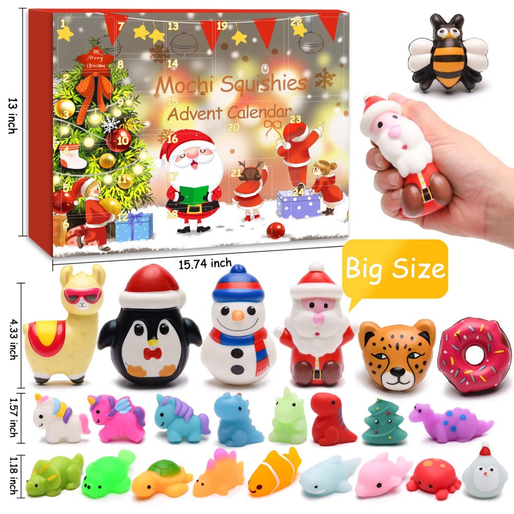 Advent Calendar Squishy Christmas Countdown - Kawaii Mochi Animal Toys for Kids Girls Boys Teenage - 2024 Xmas 24 Days Surprise Gift - Image 3