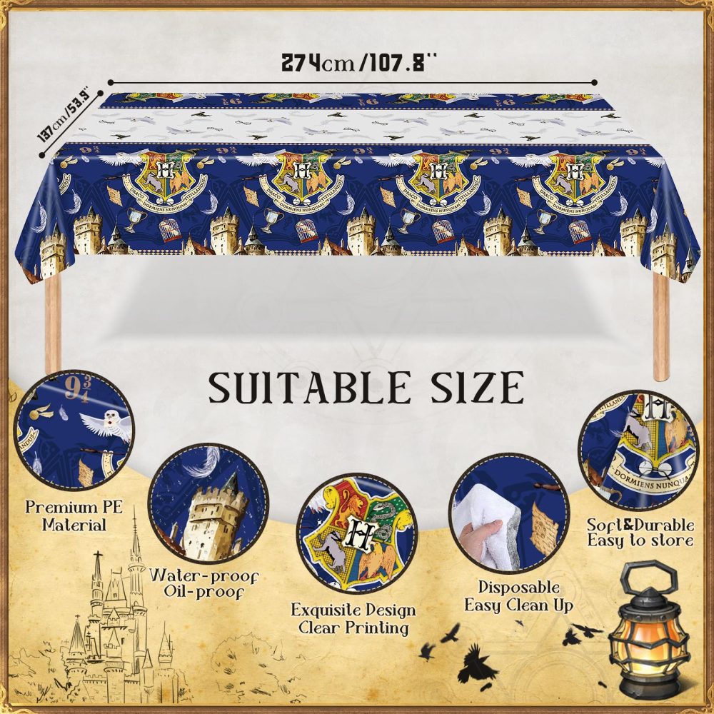 Magical Wizard Party Tableware Set Wizard Party Supplies Wizard Birthday Party Paper Plates Cups Napkins Table Cloth Birthday Banner Balloons Magical Wizard Birthday Party Decorations Supplies - Image 4