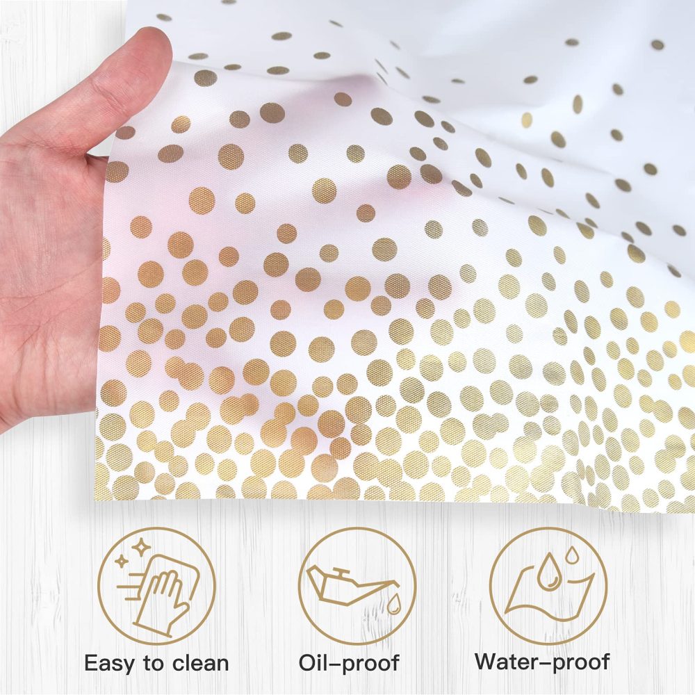 ELECLAND White and Gold Party Tablecloth Plastic 137x274cm Gold Dot Confetti Rectangular Table Cover for Picnic, Baby Shower, Halloween, Christmas, Birthday Decorations - Image 6
