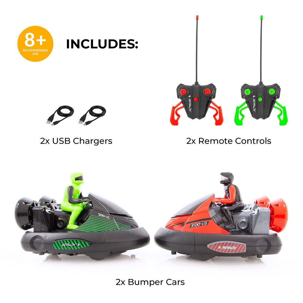 Global Gizmos 55829 RC Bump 'n Eject Bumper Car / 2 Players/USB Charging / 2.4GHZ Control - Image 6