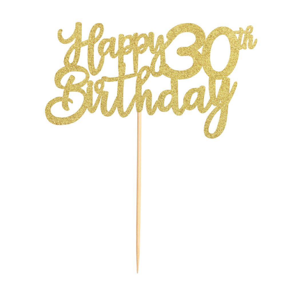 3 Pieces Happy 30th Birthday Cake Toppers Gold Glitter 30 Cupcake Toppers Happy 30 Birthday Cake Decorations for 30th Cheers to 30 Birthday Party Decoration Supplies - Image 7