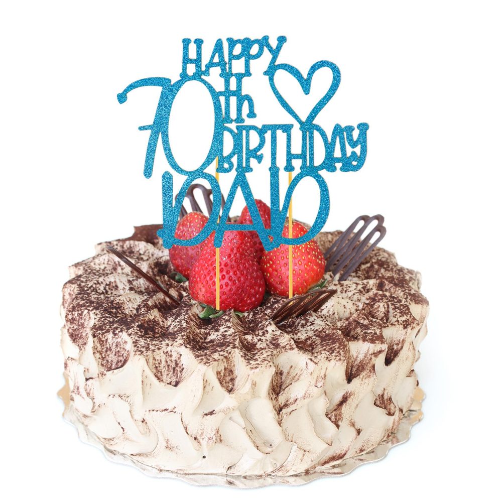 Happy 70th Birthday Cake Topper, 70th Birthday Decorations for Her, Happy Birthday Cake Topper Decoration, 70th Birthday Cake Topper, Birthday Cake Toppers, 70th Birthday Theme Party Supplies Blue - Image 9