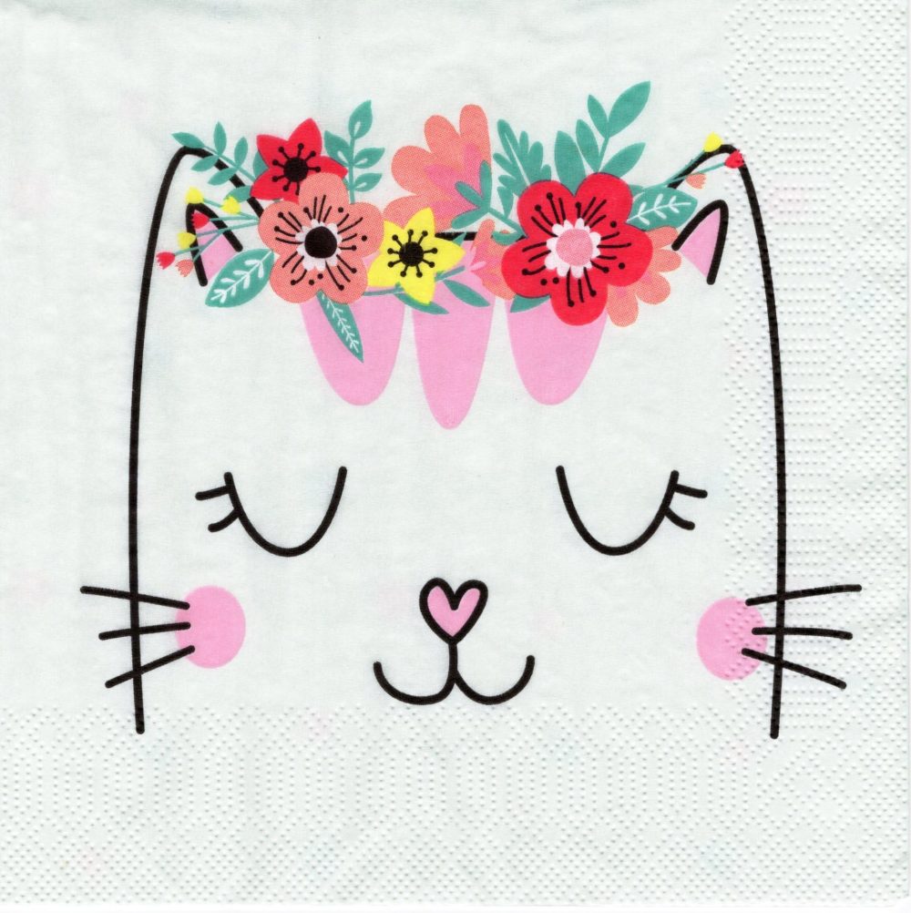 20 Cat Napkins, Cat Paper Napkins, Girls, Birthday Party, Table Decoration, 33 x 33 cm