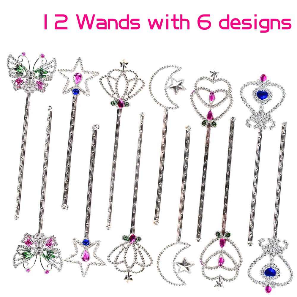 Nunki Toy Jewelry Toy,72 Pieces Princess Pretend Jewelry Toy Playset,Assorted Jewelry Dress Up Costume Toy Rings,Crowns,Wands Toys for Girls Princess Party Favors - Image 6