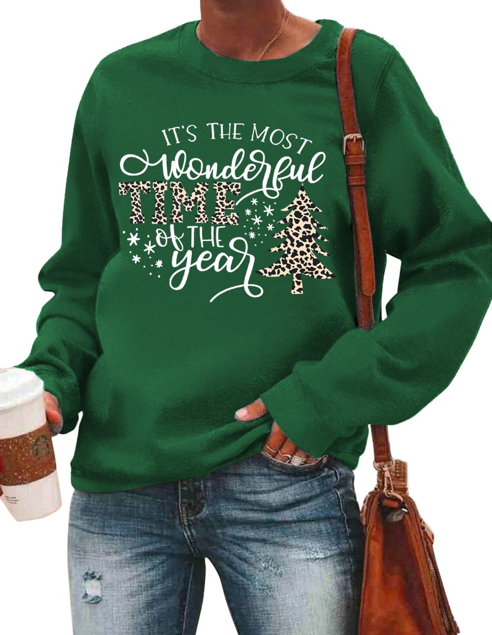 hohololo Christmas Sweatshirts Women Xmas Shirt Christmas Tree Graphics Pullover Holiday Long Sleeve Tops - Image 5