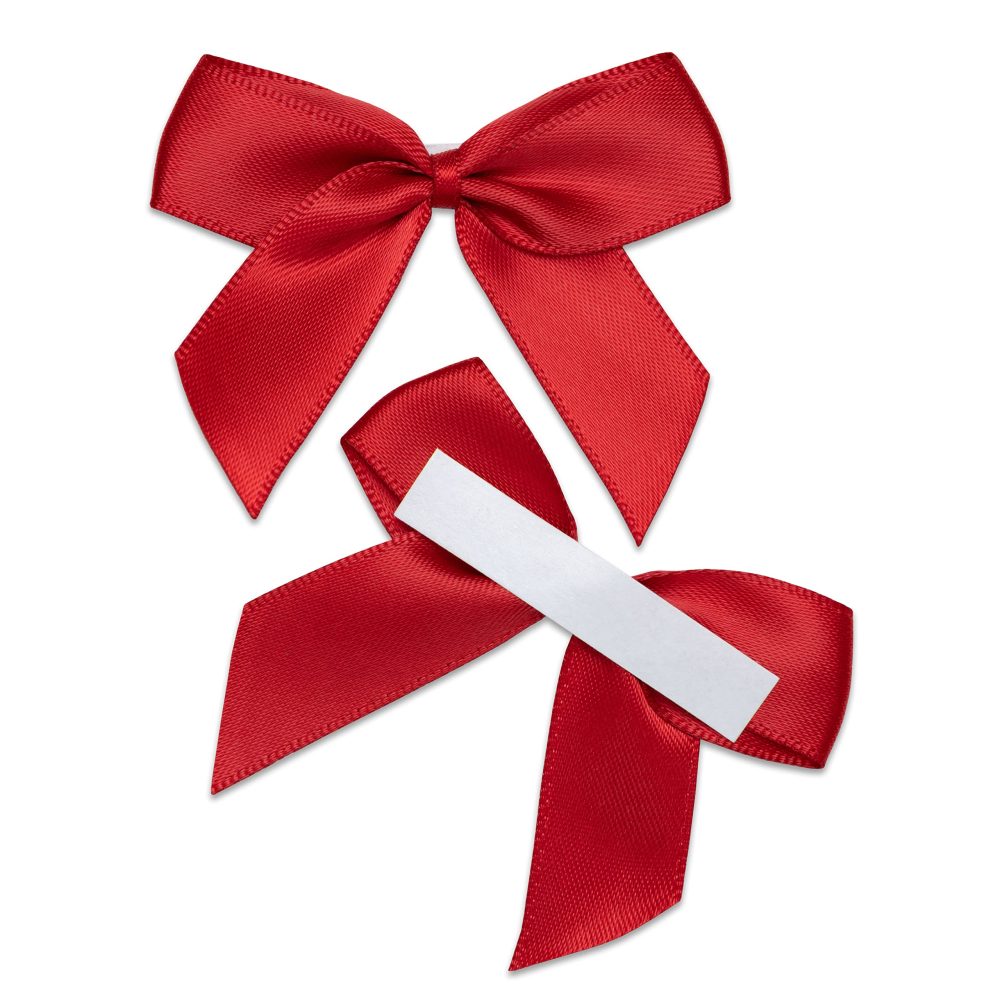 Italian Options Satin Ribbon Bows Self Adhesive 12-Piece Pack, 5 cm Bow Width, Red - Image 5