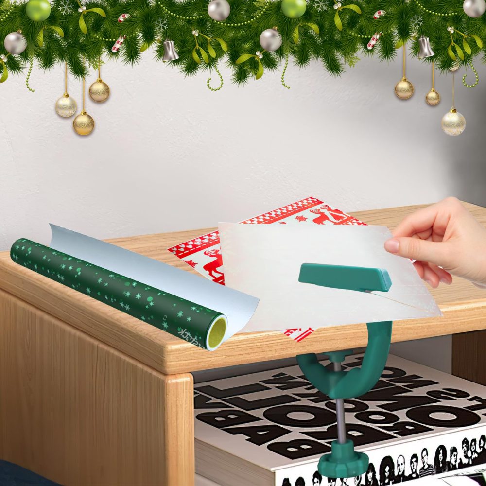 Wrapping Paper Cutter,Sliding Gift wrap Cutter,Wrapping Paper Cutter,Mini Cutter Tool Gifts,Wrap Cutting Device for Halloween/Birthday/Holiday Crafting Wrapping Paper DIY Handmade Wrap - Image 2
